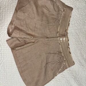 Brown Striped Shorts